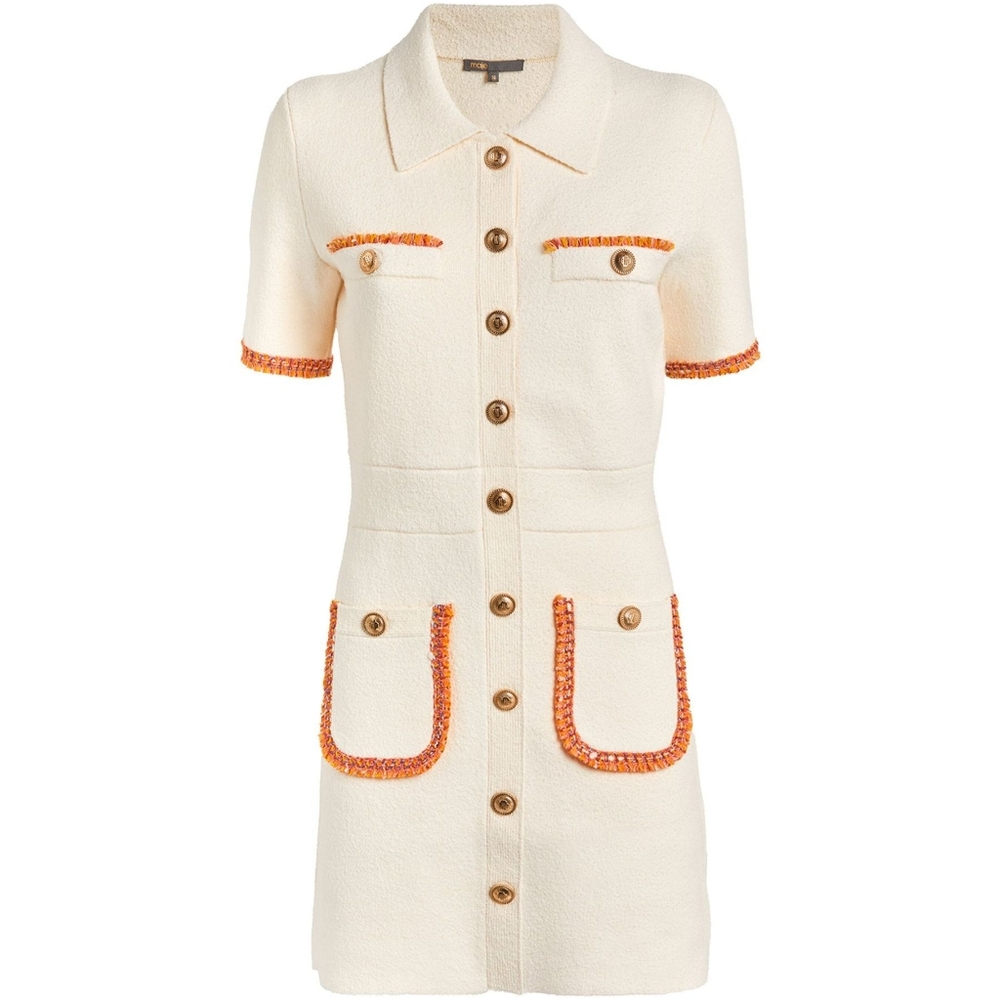 MAJE SHORT TWEED DRESS Size 42 US size  10-12
